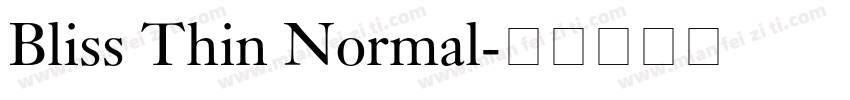 Bliss Thin Normal字体转换